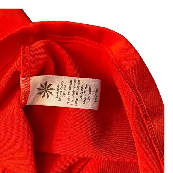 ATHLETA Spiral Support Racerback Tank Top Orange Support Bra High Neck Womens XS - Picture 7 of 8